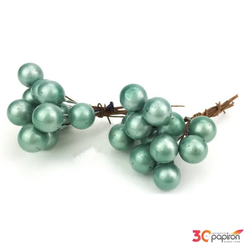 Karácsonyi gyöngy pick 1cm Gyöngy betűzős türkiz 24db/csomag [5998997714756]