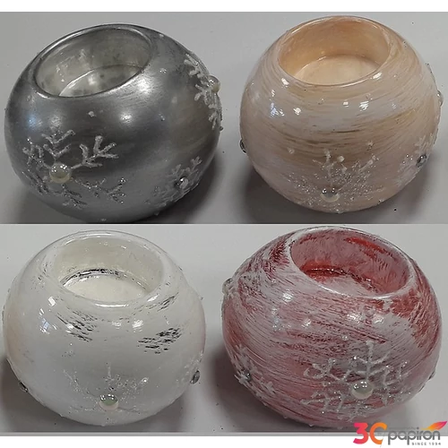Mécsestartó 8cm vegyesen (12db/doboz) karácsonyi dekoráció