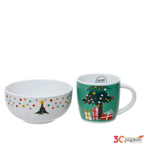 Karácsonyi reggeliző szett 24' fenyőfás 15.5cmx14cmx15cm sdkae