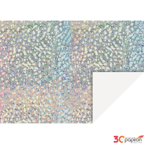 Karton HEYDA (50x70) 160g hologramos csillagok  ezüst
