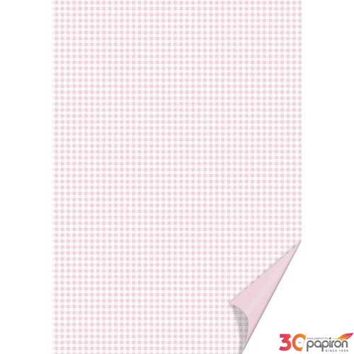 Karton kétoldalas HEYDA A/4 200g  kockás rózsaszín  204774622