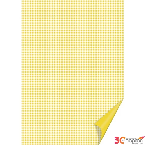 Karton kétoldalas HEYDA A/4 200g  kockás sárga  204774621 