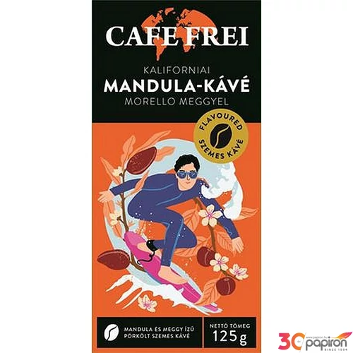 Kávé pörkölt szemes 125 g CAFE FREI Kaliforniai mandula morello meggyel