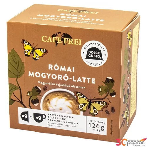 Kávékapszula Dolce Gusto kompatibilis 9db CAFE FREI Római mogyoró-latte