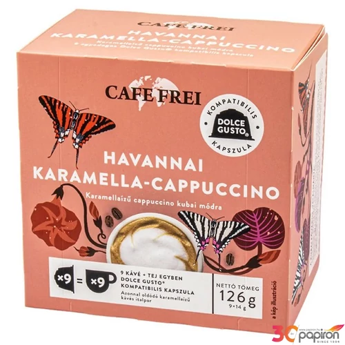 Kávékapszula Dolce Gusto kompatibilis 9db CAFE FREI Havannai karamella-cappuccino