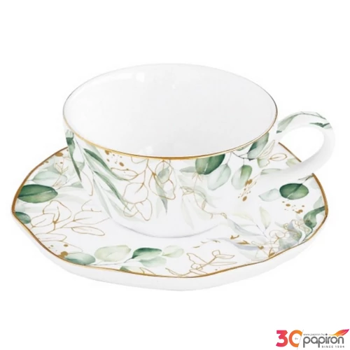 Csésze+alj kávés Porcelán 120ml Botanique