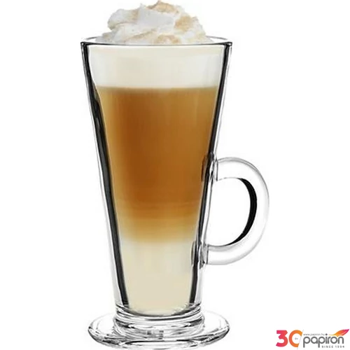 Pohár kávés - kávéspohár Lattespohár 6db-os szett, 31 cl füllel üveg