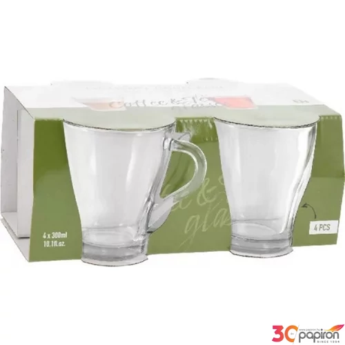 Bögre üveg 300ml 4db-os szett