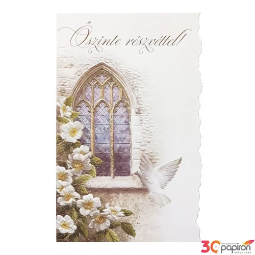 Képeslap 6 ARGUS 14-624 Őszinte részvéttel!  templomablak