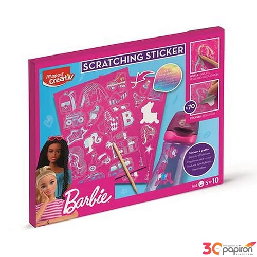 Képkarcoló matricás készlet MAPED CREATIV Barbie Scratching