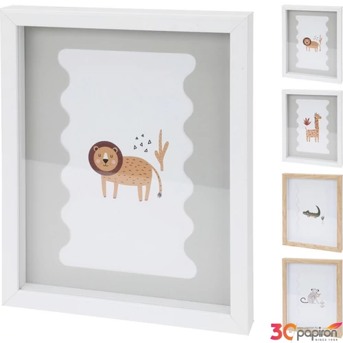 Képkeret 4féle mintával 25x30cm paszpartuval fehér színű kpmhu '25