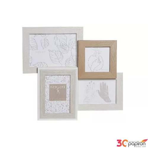 Képkeret MDF/üveg 4 fotóhoz, 37x3x35cm