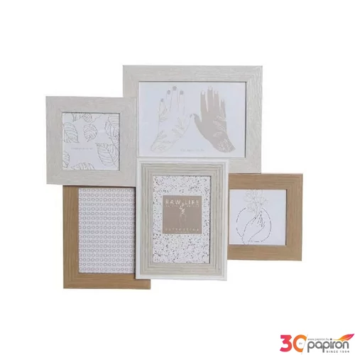 Képkeret MDF/üveg 5 fotóhoz, 41x3x36,5cm
