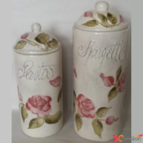 Kerámia pastatartó 10,5x26cm Domború mintás virágos bordó kézzel festett