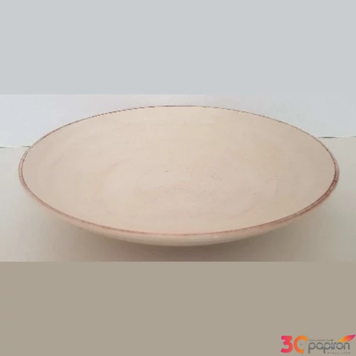 Kerámia tál 30,8x5cm Romantik antikolt natúr,kézzel festett