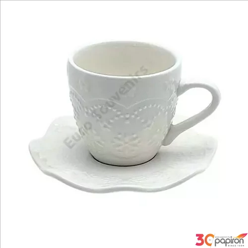 Csésze szett csésze + alátét 6 DB 1/24 6x6 cm, ALÁTÉT: 10,5 cm
