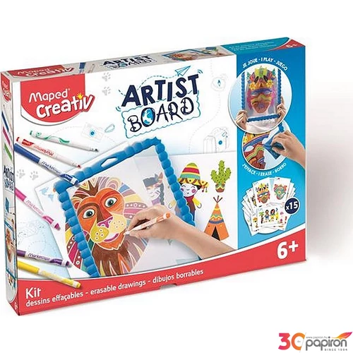Készségfejlesztő készlet Maped Creativ Artist Board törölhető tábla átlátszó mágneses kalandos világ