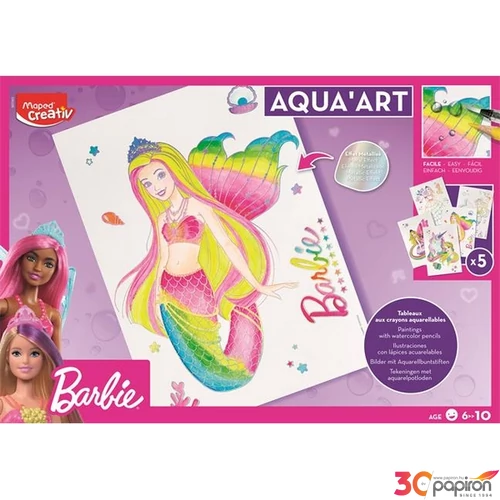 Készségfejlesztő készlet Maped Akvarell festőkészlet Maped Creativ Aqua Art-Barbie