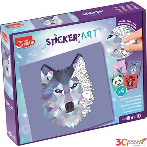 Készségfejlesztő készlet Maped Matricás készlet, Maped Creativ Sticker Art állatok