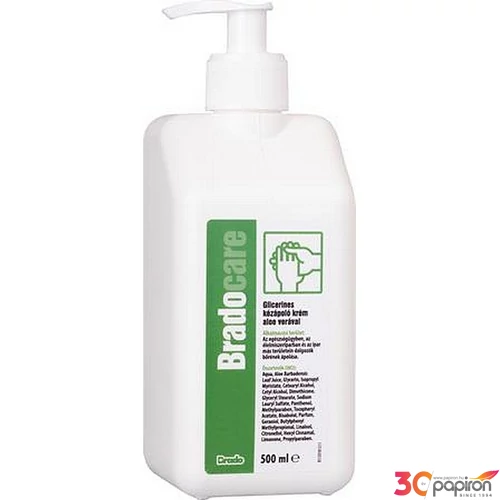 Kézápoló krém munkavédelmi glicerines pumpás 500m BRADOCARE aloe vera