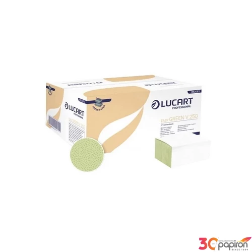 Kéztörlő 1rétegű V hajtogatású 250 lap/csomag 20 cs/karton Easy Green Lucart_863063P zöld