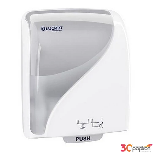 Kéztörlő adagoló szenzoros 381x301x222mm LUCART "Identity Touch Free" fehér-áttetsző