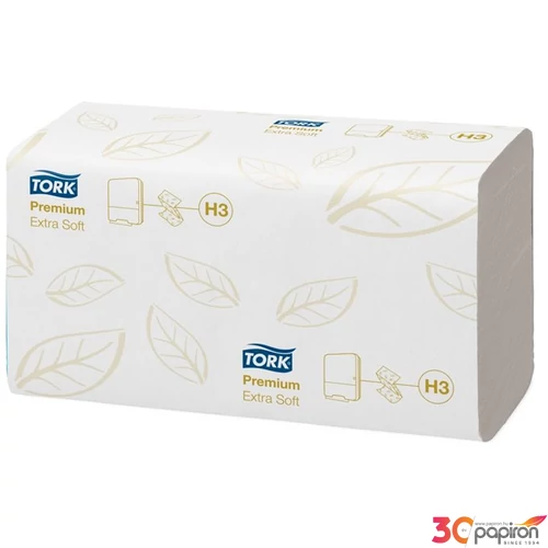 Kéztörlő hajtogatott Tork Premium Z extra fehér 2rétegű H3 rendszerhez 15cso/kar 290163