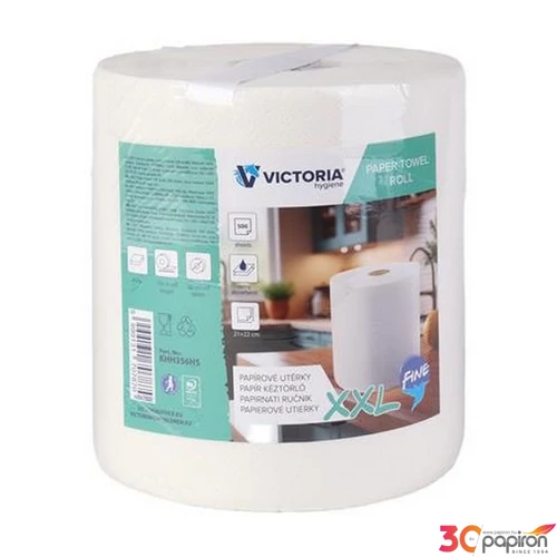 Kéztörlő tekercses 2 2 rétegű 500lap VICTORIA HYGIENE Fine XX