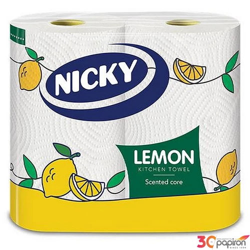 Kéztörlő tekercses 2 2 rétegű 90lap Nicky citrom