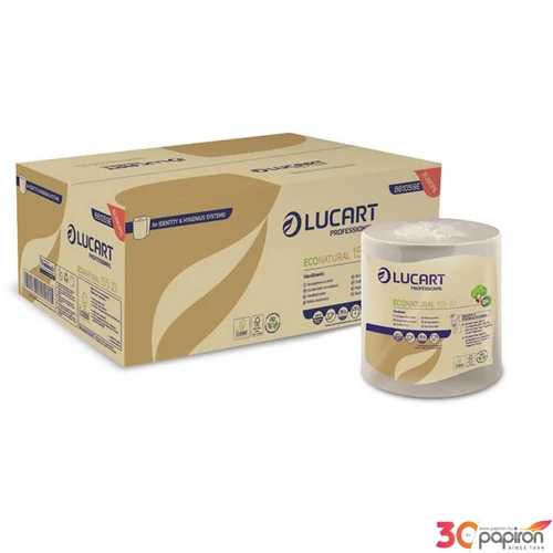 Kéztörlő tekercses Lucart 2 rétegű, havanna barna ,Eco Natural 155 ID