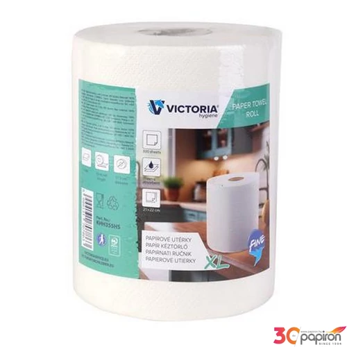 Kéztörlő tekercses Victoria 2 rétegű, 300 lap XL KHH355HS