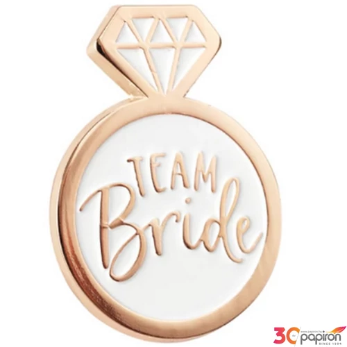 Party kitűző "Team Bride rose gold