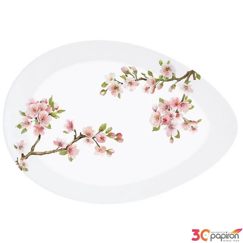 Kínálótál Porcelán tojás forma,36x25cm, dobozban Sakura