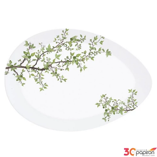 Kínálótál Porcelán tojás forma, 24x16,5cm dobozban Natura