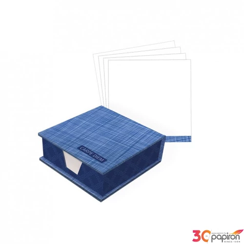 Kockatömb ARGUS tartóban  10x10 kék szövetmintás   1721- 