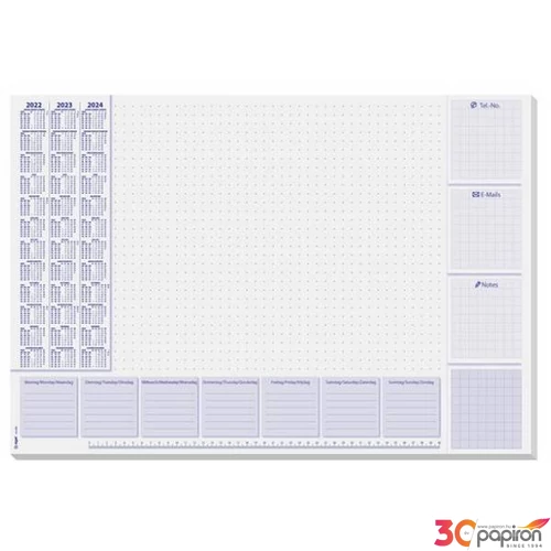 Könyökalátét Siegel 595x410mm, 3 éves és heti tervezővel SIHO355