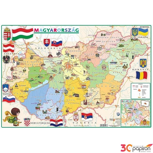 Asztali könyöklő STIEFEL Magyarország közigazgatása/domborzata Irodai kiegészítők STIEFEL377181K