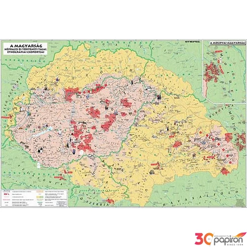 Asztali könyöklő STIEFEL Magyarország néprajzi térkép Irodai kiegészítők STIEFEL33177K