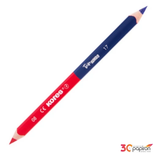 Postairon piros-kék Kores Twin Jumbo/háromszogletű vastag Írószerek KORES 94851