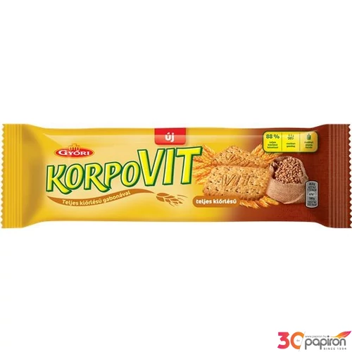 Korpovit keksz 174g GYŐRI teljes kiőrlésű