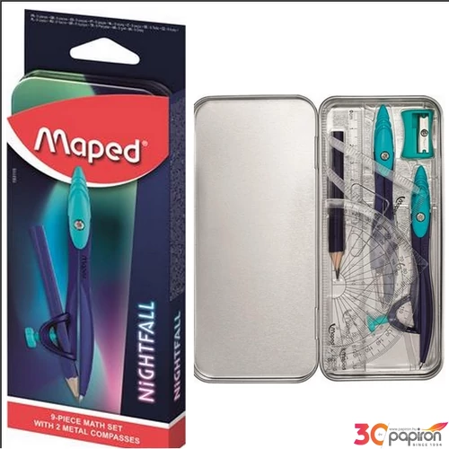 Körző készlet Maped 9 darabos, Nightfall IMA193114