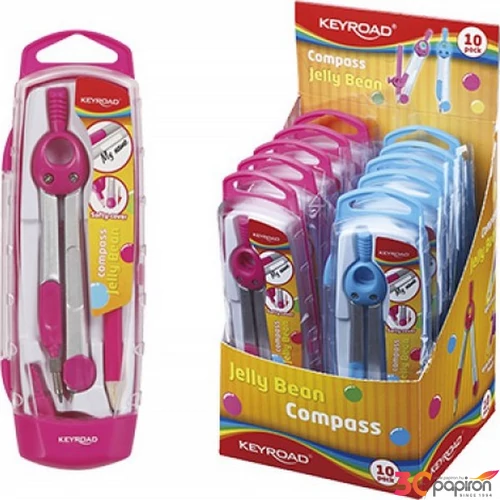 Körző Keyroad KR971121/971130 fém, műanyag tok Iskolaszezonos termék