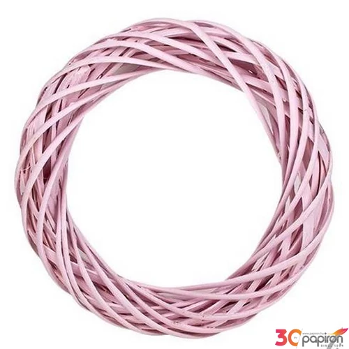 Koszorú alap vesszőből rattan koszorú, 40cm pink 