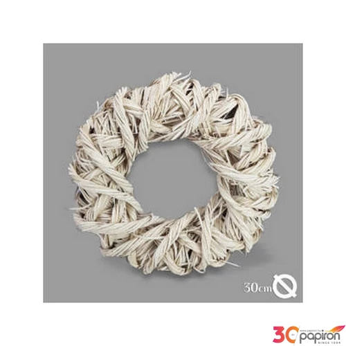 Koszorú sodrott fehér 30cm