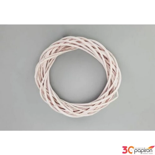 Koszorú vesszőből 25cm pasztell rózsaszín