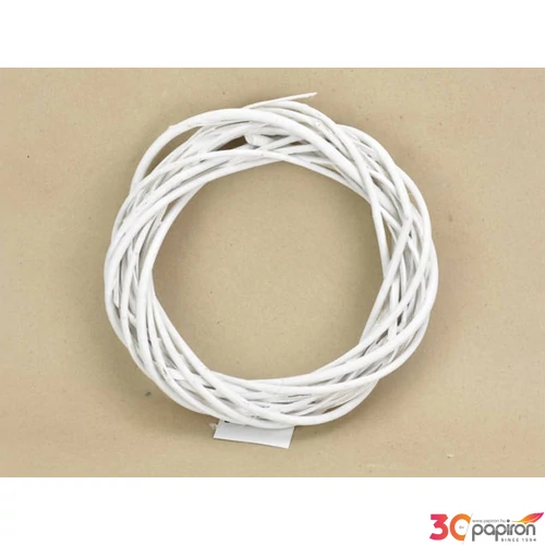 Koszorú vesszőből 20cm fehér 20cm