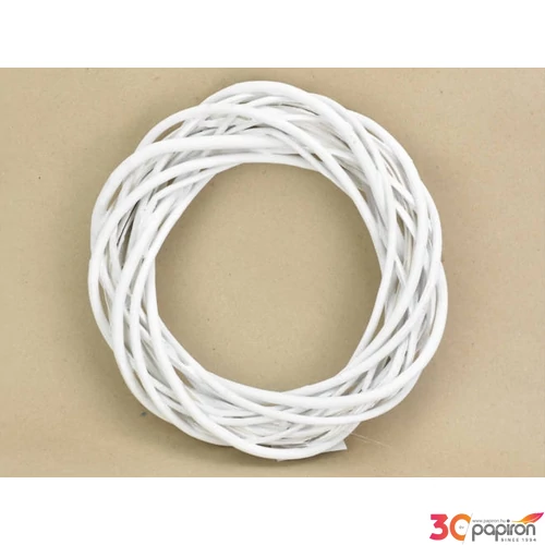 Koszorú vesszőből 25cm fehér 25cm 