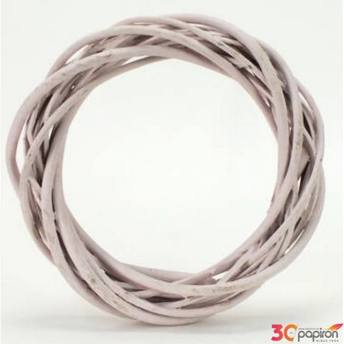 Koszorú vesszőből 20cm pasztell rózsaszín, 20cm