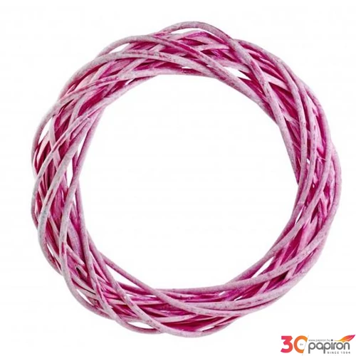 Koszorúalap vesszőből 25cm pink 