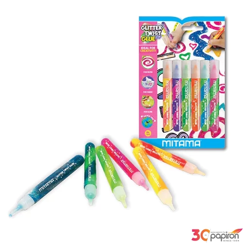 Kreatív csillámos ragasztó Mitama, 10,5ml 6db/set 62512